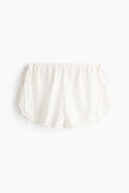Shorts playeros de algod?n con bordado ingl?s