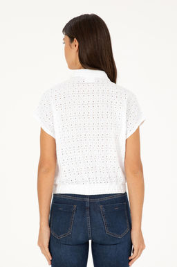 U. S. Polo Assn / Женская белая трикотажная рубашка - U.s. polo assn фото 5