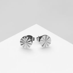 Серьги металл «Пусеты» стальные, линии, цвет серебро