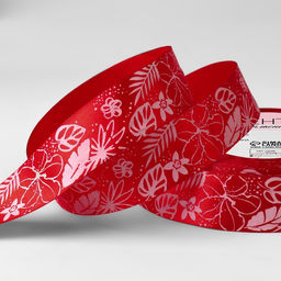 Цена за 2 шт. Лента атласная «Тропики», 25 мм, 23±1 м, красная №026