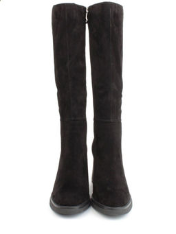 02-FN935-2M BLACK Сапоги зимние женские (натуральная замша, байка, натуральный мех)