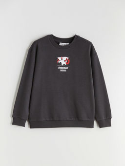 Bisiklet Yaka Pokemon Bask?l? Erkek ?ocuk Sweatshirt