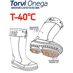 Женские зимние сапоги Torvi Онега ЭВА+ТЭП, 4-слойный вкладыш -40С, синие, размер 36