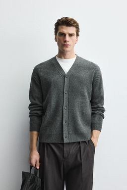WOOL TEXTURED CARDIGAN - Zara фото 10