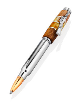 Оригинальная ручка с натуральным янтарём и деревом