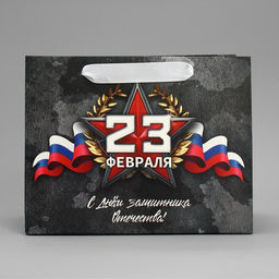 Цена за 2 шт. Пакет подарочный ламинированный, упаковка, «23 февраля», MS 23×18×10 см