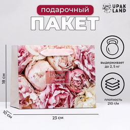 Пакет ламинированный горизонтальный Цветы для самой красивой, 23?18?10 см