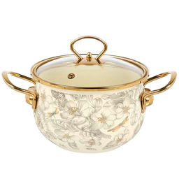 Кастрюля эмал сталь, 2 л, крышка стекло, Daniks, Цветущий сад, Y4-11358 индукция (513814)