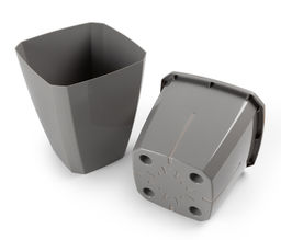 Кашпо квадратное с дренажной вставкой Лаунж 4л/2,8л пыльно-серое С372ПСЕР - Martika фото 2