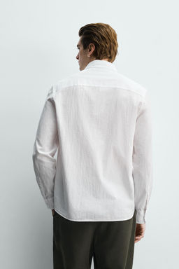 CAMISA REGULAR FIT EFECTO ARRUGADO / Blanco - Zara фото 3