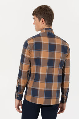 U. S. Polo Assn Мужская рубашка светло-коричневого цвета в клетку - U.s. polo assn фото 5