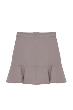 Gri Etek Ucu Volanl? Mini Dokuma Etek TWOAW20ET0617 - Trendyolmilla фото 7
