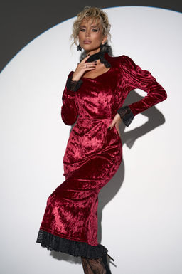 Платье Кэстл (бордовый) - Эльза фото 13