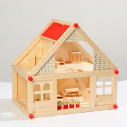 Домик кукольный с мебелью, 4 фигурки, 39 элементов