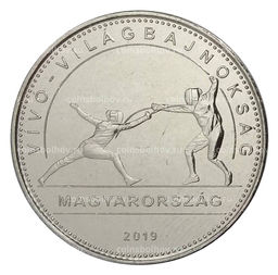 Монета 50 форинтов 2019 года Венгрия  Чемпионат мира по фехтованию 2019 в Будапеште