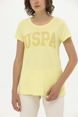 Женская светло-желтая базовая футболка - U.s. polo assn фото 13