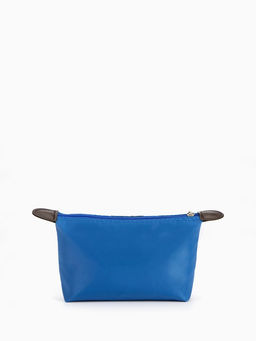 Косметичка простая на молнии, маленькая, синяя