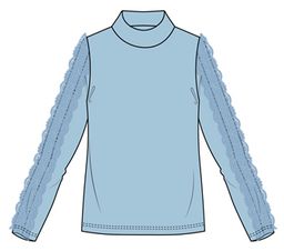 CWJG 63196-43/ Водолазка для девочки/ Голубой/