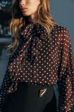 POLKA DOT PRINT BLOUSE - Zara фото 2