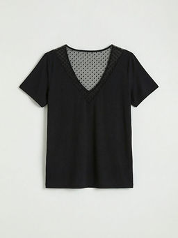 V Yaka Puantiyeli Kad?n Pijama Tak?m