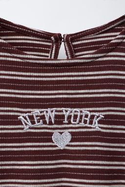 LONG RIBBED DRESS WITH TEXT - Zara фото 3