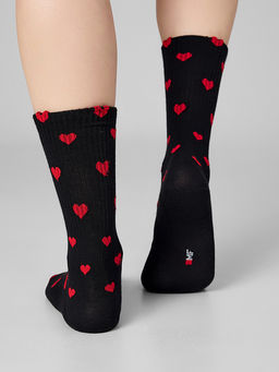 Цена за 5 пар! Носки женские черные с сердечками - Mark formelle фото 4