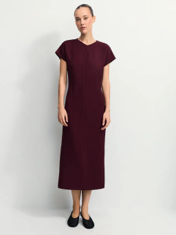 Платье миди с V-образным вырезом / Zarina  фото 3