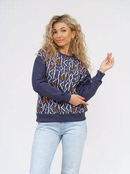 892 Свитшот "Серый/буквы/оранжевый"