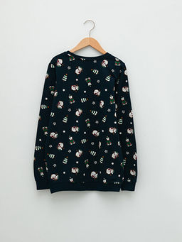 Bisiklet Yaka Bask?l? Uzun Kollu Erkek ?ocuk Sweatshirt - Waikiki фото 2