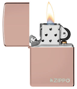 Зажигалка ZIPPO Логотип с глянцевым покрытием Розовое золото | High Polish Rose Gold 49190ZL