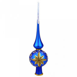 Елочная игрушка верхушка стеклянная Звездная д7см, h27,5см, ручная художественная роспись, цвета микс, подарочная упаковка (Россия) - Домашняя мода фото 4