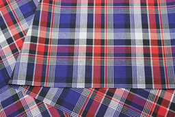 Пестрядь Клетка цв.красный/сине-фиолетовый/графитово-черный с белым, ш.1.5м, хл-100%, 150гр/м.кв - Купава фото 4