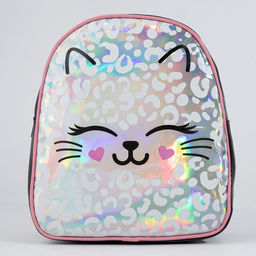 Рюкзак искусственная кожа, MEOW, кот, голография, 27 х 23 х 10 см - NAZAMOK KIDS фото 4