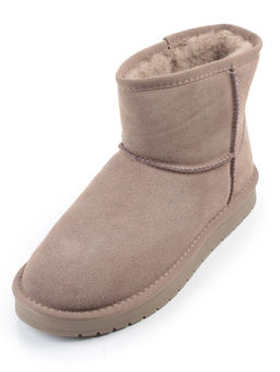 04-PF5854-4 GRAY/BEIGE Угги женские (натуральная замша, 100% шерсть)