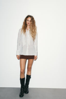 FLOWING STRIPED SHIRT WITH SCARF DETAIL