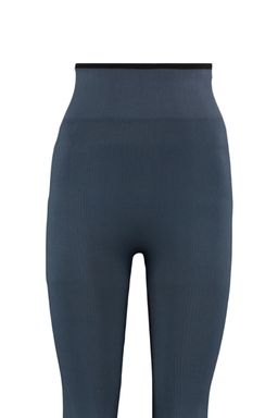 Antrasit Seamless/Dikissiz Kontrast Renk Detayl? Tam Boy Orme Spor Tayt TWOAW23TY00030