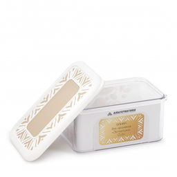 Цена за 2 шт. Банка для хранения сыпучих продуктов "Эстетика" 0,8л прямоугольная (бело-бежевый) М8734