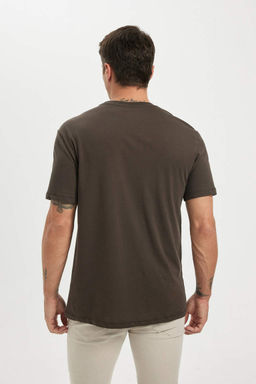 Новая базовая футболка стандартного кроя с круглым вырезом и короткими рукавами из 100% хлопка - Defacto фото 4