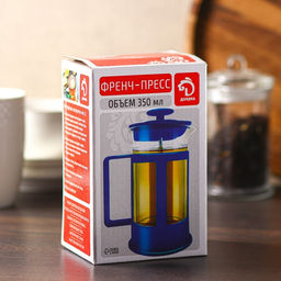 Заварочный чайник френч-пресс Доляна Классика, 350 мл, стекло, красный фото 7