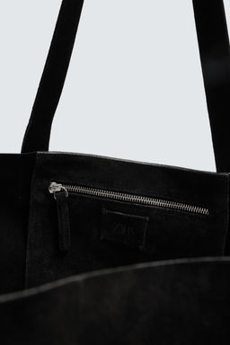 BOLSO SHOPPER PIEL / Negro - Zara фото 7