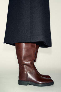 LEATHER BOOTS WITH INTERIOR LINING - Zara фото 5