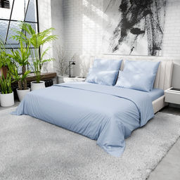 Пододеяльник 220ТС Этель 200*220 см, цв.голубой, сатин, 100% хлопок  фото 2