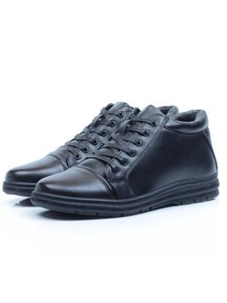 TYM927A BLACK Ботинки зимние мужские (искусственная кожа, искусственный мех)