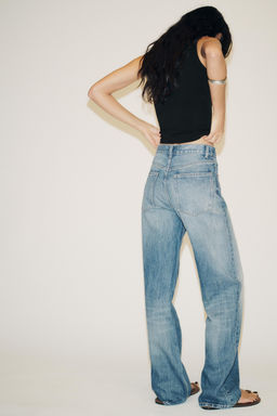 TRF WIDE-LEG HIGH-WAIST FULL-LENGTH JEANS - Zara фото 14