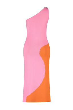 Pembe Renk Bloklu Tek Omuz Triko Elbise TWOSS24EL00462 - Trendyolmilla фото 9