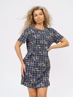 858 Туника "Клетка/фуме"