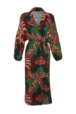 Tropikal Desenli Kusakl? Maxi Dokuma %100 Pamuklu Plaj Kimono&Kaftan TBESS23KM00057 - Trendyolmilla фото 7