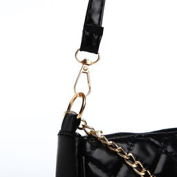 Сумка багет на молнии, цвет чёрный - Simaland фото 5