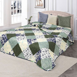 АРТ 040/1 Покрывало (микрофайбер) 210*240 "Сине-зеленый пэчворк"