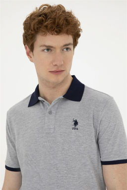 Футболка U.S. Polo Assn серая меланжевая из хлопка  фото 2